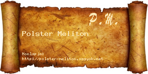 Polster Meliton névjegykártya